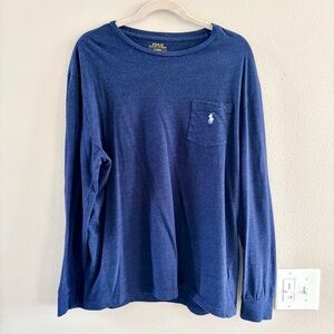 Men’s Medium Polo by Ralph Lauren Navy Blue Long-Sleeve Crewneck